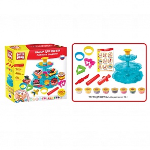 Набор для лепки - Любимые сладости, 25 см., 8 оттенков теста и аксессуары (Let`s play, 36739)